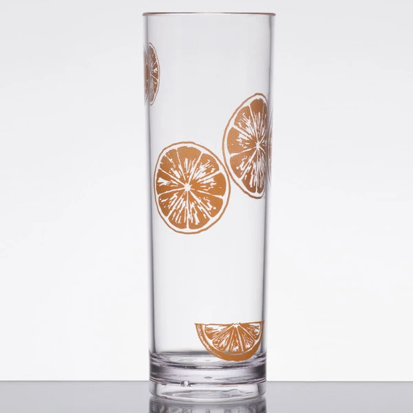 GET Enterprises GET H-14-1-SAN-ST Cheers 14 Oz. Sunset SAN Plastic Tom Collins Glass - 24/Case 2 GET Enterprises GET H-14-1-SAN-ST Cheers 14 Oz. Sunset SAN Plastic Tom Collins Glass - 24/Case - Image 2
