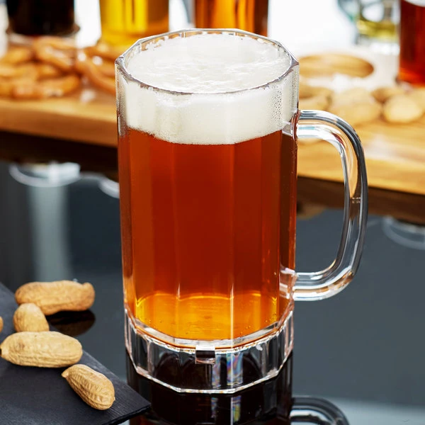 GET Enterprises GET 00087-PC-CL 20 Oz. Customizable Plastic Beer Mug - 12/Case 1 GET Enterprises GET 00087-PC-CL 20 Oz. Customizable Plastic Beer Mug - 12/Case