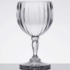 GET Enterprises GET SW-1421-1-SAN-CL 8 Oz. Customizable SAN Plastic Fluted Wine Glass - 24/Case -Acopa shop 1199787