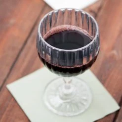 GET Enterprises GET SW-1421-1-SAN-CL 8 Oz. Customizable SAN Plastic Fluted Wine Glass - 24/Case -Acopa shop 1199793