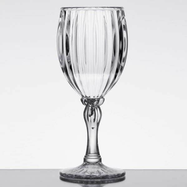 GET Enterprises GET SW-1422-1-SAN-CL 8 Oz. Customizable SAN Plastic Fluted Wine Glass - 24/Case 2 GET Enterprises GET SW-1422-1-SAN-CL 8 Oz. Customizable SAN Plastic Fluted Wine Glass - 24/Case - Image 2