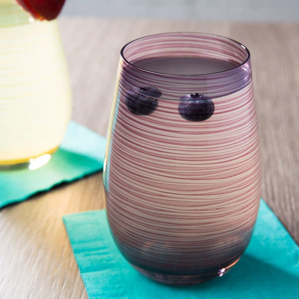 Stolzle S3527712T Twister 16.5 Oz. Lilac Stemless Wine Glass / Tumbler - 6/Pack 1 Stolzle S3527712T Twister 16.5 Oz. Lilac Stemless Wine Glass / Tumbler - 6/Pack
