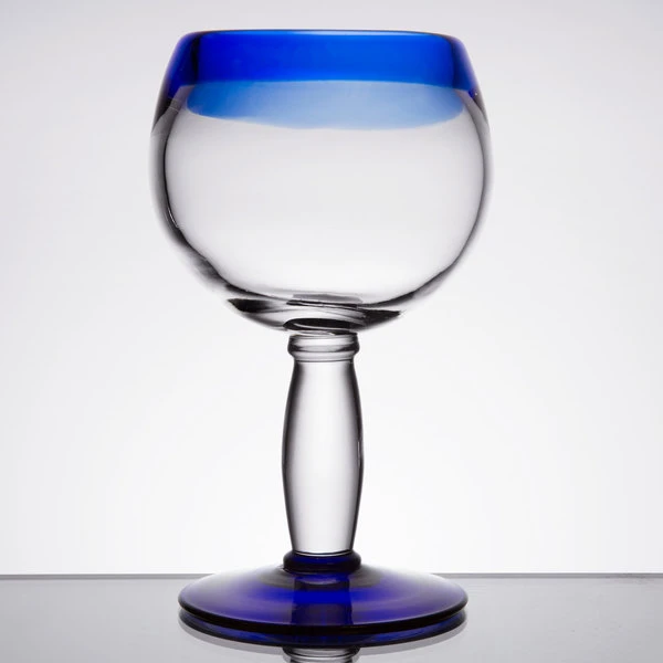 Libbey 92309 Aruba 16 Oz. Customizable Round Cocktail Glass With Cobalt Blue Rim And Base - 12/Case - Image 2