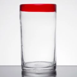 Libbey 92303R Aruba 16 Oz. Customizable Cooler Glass With Red Rim - 12/Case -Acopa shop 1396696