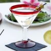 Libbey 92305R Aruba 10 Oz. Customizable Martini Glass With Red Rim And Base - 12/Case