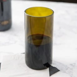 Libbey 97282 16 Oz. Customizable Dark Olive Repurposed Wine Bottle Tumbler - 12/Case -Acopa shop 1473338