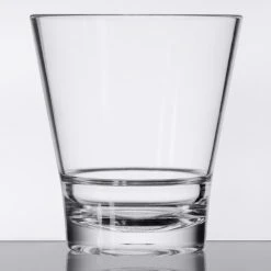 GET Enterprises GET S-9-CL Revo 9 Oz. Customizable SAN Plastic Stackable Rocks / Old Fashioned Glass - 24/Case 3 GET Enterprises GET S-9-CL Revo 9 Oz. Customizable SAN Plastic Stackable Rocks / Old Fashioned Glass - 24/Case -Acopa shop 1692726