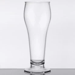 GET Enterprises GET SW-1417-1-SAN-CL 22 Oz. Customizable SAN Plastic Footed Pilsner Glass - 24/Case -Acopa shop 1692905