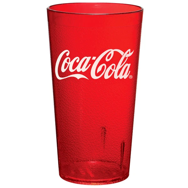 GET Enterprises GET 6616-RC 16 Oz. Red Coca-Cola® SAN Plastic Pebbled Tumbler - 72/Case 1 GET Enterprises GET 6616-RC 16 Oz. Red Coca-Cola® SAN Plastic Pebbled Tumbler - 72/Case