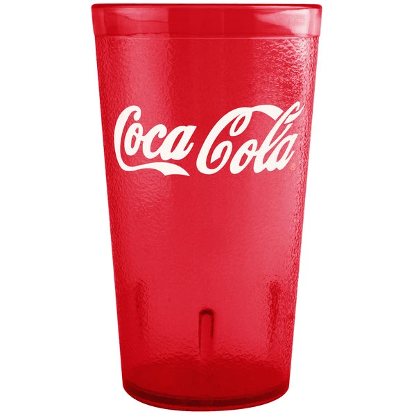 GET Enterprises GET 6612-RC 12 Oz. Red Coca-Cola® SAN Plastic Pebbled Tumbler - 72/Case 1 GET Enterprises GET 6612-RC 12 Oz. Red Coca-Cola® SAN Plastic Pebbled Tumbler - 72/Case