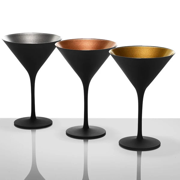 Stolzle 1400025T/2494 Glisten 8.5 Oz. Matte Black/Copper Martini Glass - 6/Case 3 Stolzle 1400025T/2494 Glisten 8.5 Oz. Matte Black/Copper Martini Glass - 6/Case - Image 3