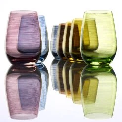 Stolzle S3527712T Twister 16.5 Oz. Lilac Stemless Wine Glass / Tumbler - 6/Pack 5 Stolzle S3527712T Twister 16.5 Oz. Lilac Stemless Wine Glass / Tumbler - 6/Pack -Acopa shop 1785603