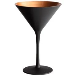 Alternative view of Stolzle 1400025T/2494 Glisten 8.5 Oz. Matte Black/Copper Martini Glass - 6/Case