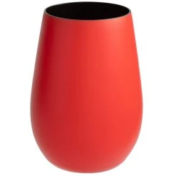 Alternative view of Stolzle 3520012T/2463 Glisten 16.5 Oz. Matte Red/Black Stemless Wine Glass / Tumbler - 6/Case