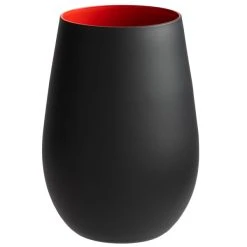 Alternative view of Stolzle 3520012T/2461 Glisten 16.5 Oz. Matte Black/Red Stemless Wine Glass / Tumbler - 6/Case