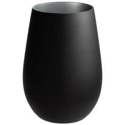 Alternative view of Stolzle 3520012T/2493 Glisten 16.5 Oz. Matte Black/Silver Stemless Wine Glass / Tumbler - 6/Case