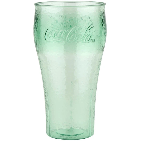 GET Enterprises GET 3324-JC Bell 24 Oz. Jade Coca-Cola® Polycarbonate Pebbled Soda Glass - 72/Case 1 GET Enterprises GET 3324-JC Bell 24 Oz. Jade Coca-Cola® Polycarbonate Pebbled Soda Glass - 72/Case