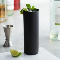 Stolzle 3500013T/2574 Glisten 11.25 Oz. Matte Black Longdrink / Collins Glass - 6/Pack