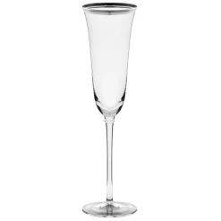 10 Strawberry Street Windsor 5.5 Oz. Silver Band Champagne Flute - 4/Pack