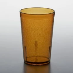 GET Enterprises GET 6605-1-A 5 Oz. Amber Customizable SAN Plastic Pebbled Tumbler - 72/Case 3 GET Enterprises GET 6605-1-A 5 Oz. Amber Customizable SAN Plastic Pebbled Tumbler - 72/Case -Acopa shop 1850458