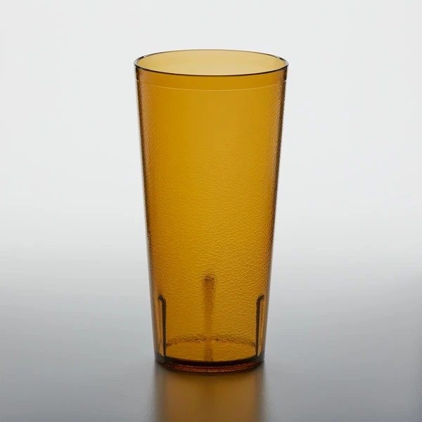 GET Enterprises GET 6624-1-A 24 Oz. Amber Customizable SAN Plastic Pebbled Tumbler - 72/Case 2 GET Enterprises GET 6624-1-A 24 Oz. Amber Customizable SAN Plastic Pebbled Tumbler - 72/Case - Image 2
