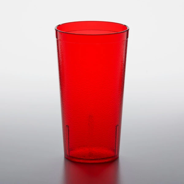 GET Enterprises GET 6616-1-R 16 Oz. Red Customizable SAN Plastic Pebbled Tumbler - 72/Case 2 GET Enterprises GET 6616-1-R 16 Oz. Red Customizable SAN Plastic Pebbled Tumbler - 72/Case - Image 2