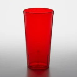 GET Enterprises GET 6620-1-R 20 Oz. Red Customizable SAN Plastic Pebbled Tumbler - 72/Case -Acopa shop 1853033