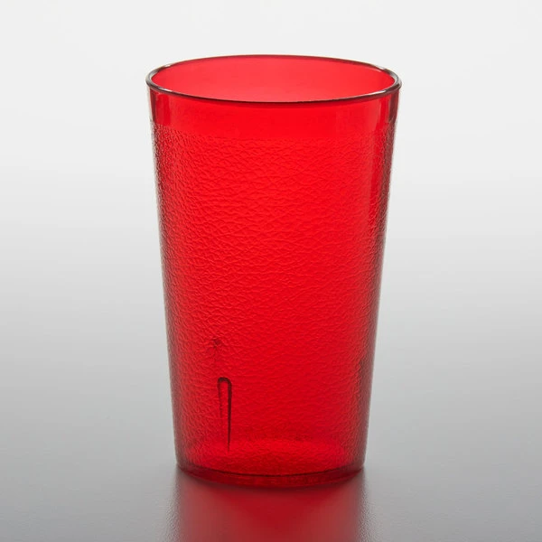 GET Enterprises GET 6695-1-R 9.5 Oz. Red Customizable SAN Plastic Pebbled Tumbler - 72/Case 2 GET Enterprises GET 6695-1-R 9.5 Oz. Red Customizable SAN Plastic Pebbled Tumbler - 72/Case - Image 2