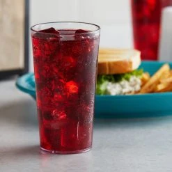 GET Enterprises GET 6616-1-CL 16 Oz. Clear Customizable SAN Plastic Pebbled Tumbler - 72/Case -Acopa shop 1856193