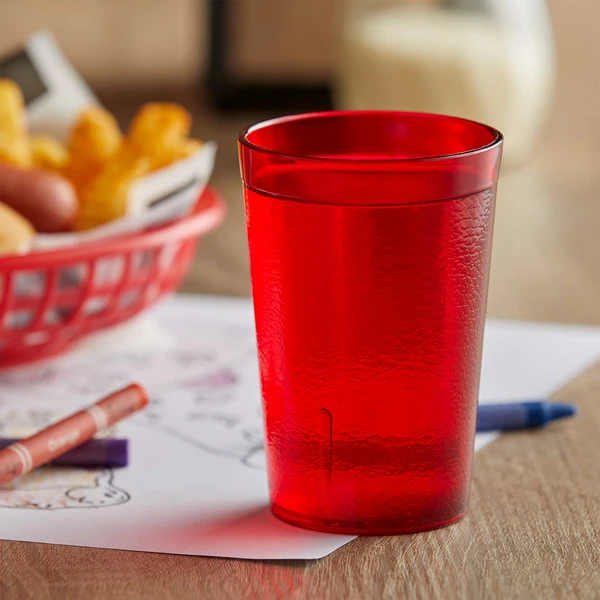 GET Enterprises GET 6608-1-R 8 Oz. Red Customizable SAN Plastic Pebbled Tumbler - 72/Case 1 GET Enterprises GET 6608-1-R 8 Oz. Red Customizable SAN Plastic Pebbled Tumbler - 72/Case