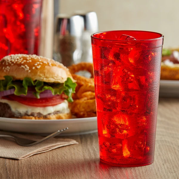 GET Enterprises GET 6616-1-R 16 Oz. Red Customizable SAN Plastic Pebbled Tumbler - 72/Case 1 GET Enterprises GET 6616-1-R 16 Oz. Red Customizable SAN Plastic Pebbled Tumbler - 72/Case