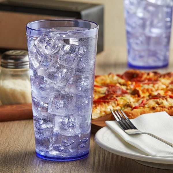 GET Enterprises GET 6632-1-BL 32 Oz. Blue Customizable SAN Plastic Tall Pebbled Tumbler - 48/Case 1 GET Enterprises GET 6632-1-BL 32 Oz. Blue Customizable SAN Plastic Tall Pebbled Tumbler - 48/Case