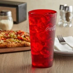 Carlisle 5232-63550I Stackable 32 Oz. Ruby Coca-Cola® SAN Plastic Tall Tumbler - 72/Case