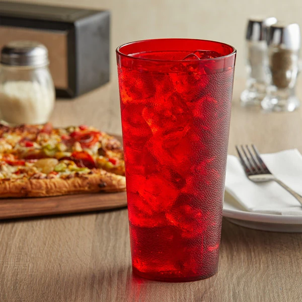 GET Enterprises GET 6624-1-R 24 Oz. Red Customizable SAN Plastic Pebbled Tumbler - 72/Case 1 GET Enterprises GET 6624-1-R 24 Oz. Red Customizable SAN Plastic Pebbled Tumbler - 72/Case