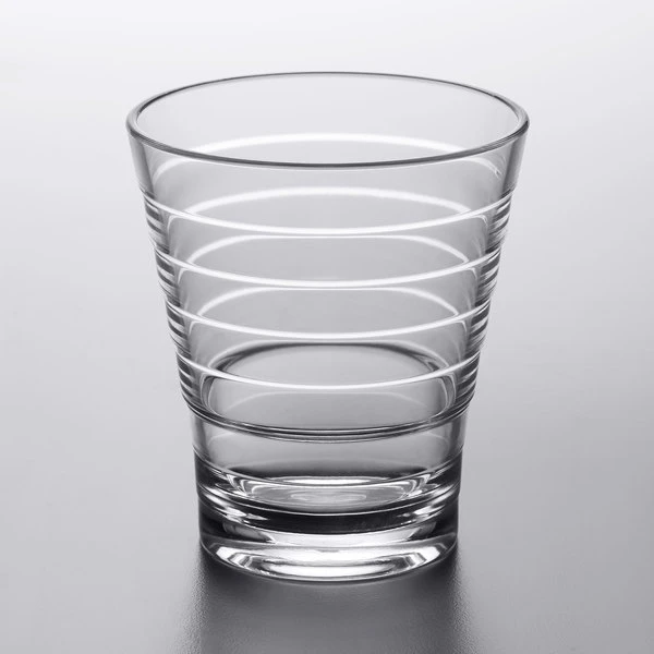 GET Enterprises GET SW-1709-CL Cirq 9 Oz. SAN Plastic Stackable Rocks / Old Fashioned Glass - 24/Case 1 GET Enterprises GET SW-1709-CL Cirq 9 Oz. SAN Plastic Stackable Rocks / Old Fashioned Glass - 24/Case