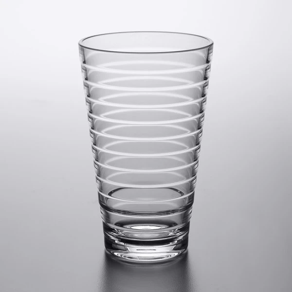 GET Enterprises GET SW-1716-CL Cirq 16 Oz. SAN Plastic Stackable Mixing / Pint Glass - 24/Case 1 GET Enterprises GET SW-1716-CL Cirq 16 Oz. SAN Plastic Stackable Mixing / Pint Glass - 24/Case
