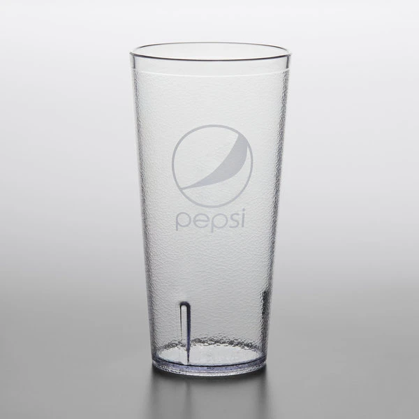 GET Enterprises GET 6624-CP 24 Oz. Clear Pepsi® SAN Plastic Pebbled Tumbler - 72/Case 2 GET Enterprises GET 6624-CP 24 Oz. Clear Pepsi® SAN Plastic Pebbled Tumbler - 72/Case - Image 2
