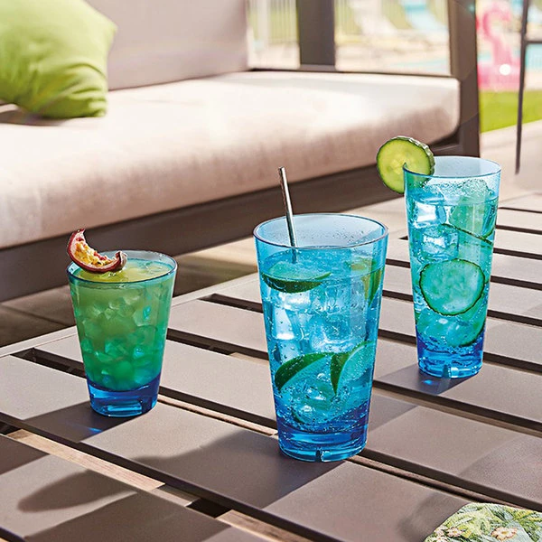Arcoroc FM402 Outdoor Perfect 16 Oz. Blue SAN Plastic Hi Ball Glass By Arc Cardinal - 36/Case 2 Arcoroc FM402 Outdoor Perfect 16 Oz. Blue SAN Plastic Hi Ball Glass By Arc Cardinal - 36/Case - Image 2