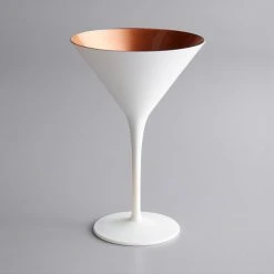 Stolzle 1400025T/2488 Glisten 8.5 Oz. Matte White/Copper Martini Glass - 6/Case