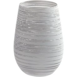 Stolzle S3525712T Twister 16.5 Oz. White/Silver Stemless Wine Glass / Tumbler - 24/Case