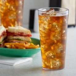 Carlisle 523207 Stackable 32 Oz. Clear SAN Plastic Tall Tumbler - 3/Pack