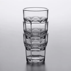 Carlisle 581207 Louis 12 Oz. Clear SAN Plastic Tumbler - 4/Pack -Acopa shop 2007221