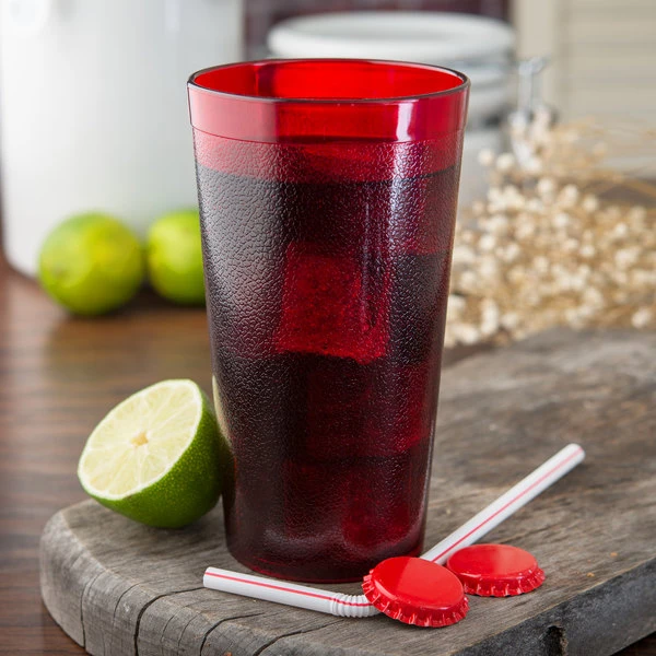 Carlisle 521610 Stackable 16 Oz. Ruby SAN Plastic Tumbler - 72/Case