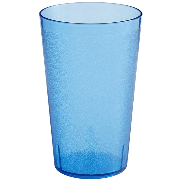 Choice 32 Oz. Blue SAN Plastic Pebbled Tumbler - 12/Pack 2 Choice 32 Oz. Blue SAN Plastic Pebbled Tumbler - 12/Pack - Image 2