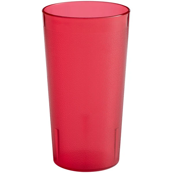 Choice 16 Oz. Red SAN Plastic Pebbled Tumbler - 12/Pack 2 Choice 16 Oz. Red SAN Plastic Pebbled Tumbler - 12/Pack - Image 2