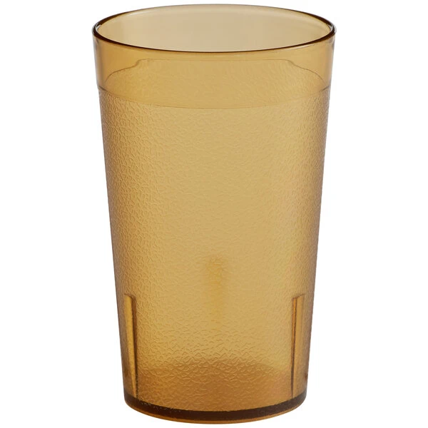 Choice 9 Oz. Amber SAN Plastic Pebbled Tumbler - 12/Pack 2 Choice 9 Oz. Amber SAN Plastic Pebbled Tumbler - 12/Pack - Image 2