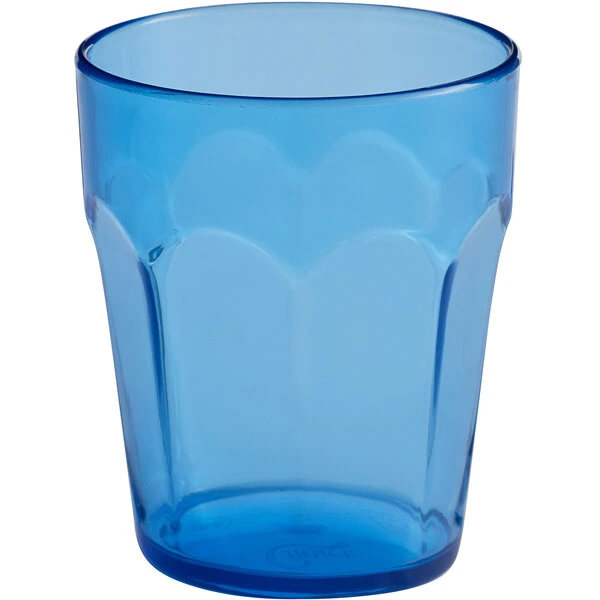 Choice 8 Oz. Blue SAN Plastic Paneled Tumbler - 12/Pack 2 Choice 8 Oz. Blue SAN Plastic Paneled Tumbler - 12/Pack - Image 2