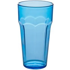 Choice 22 Oz. Blue SAN Plastic Paneled Tumbler - 12/Pack -Acopa shop 2152909