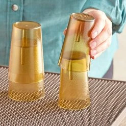 Choice 5 Oz. Amber SAN Plastic Pebbled Tumbler - 12/Pack 5 Choice 5 Oz. Amber SAN Plastic Pebbled Tumbler - 12/Pack -Acopa shop 2162859