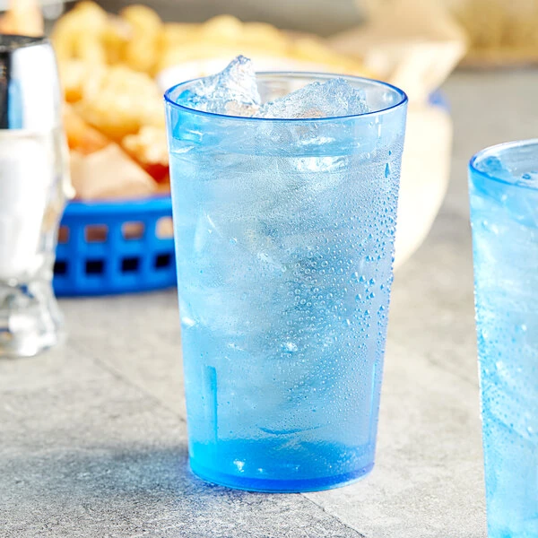 Choice 5 Oz. Blue SAN Plastic Pebbled Tumbler - 12/Pack 1 Choice 5 Oz. Blue SAN Plastic Pebbled Tumbler - 12/Pack